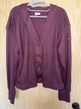 Columbia Women's Plum Button-Front Cardigan Sweater